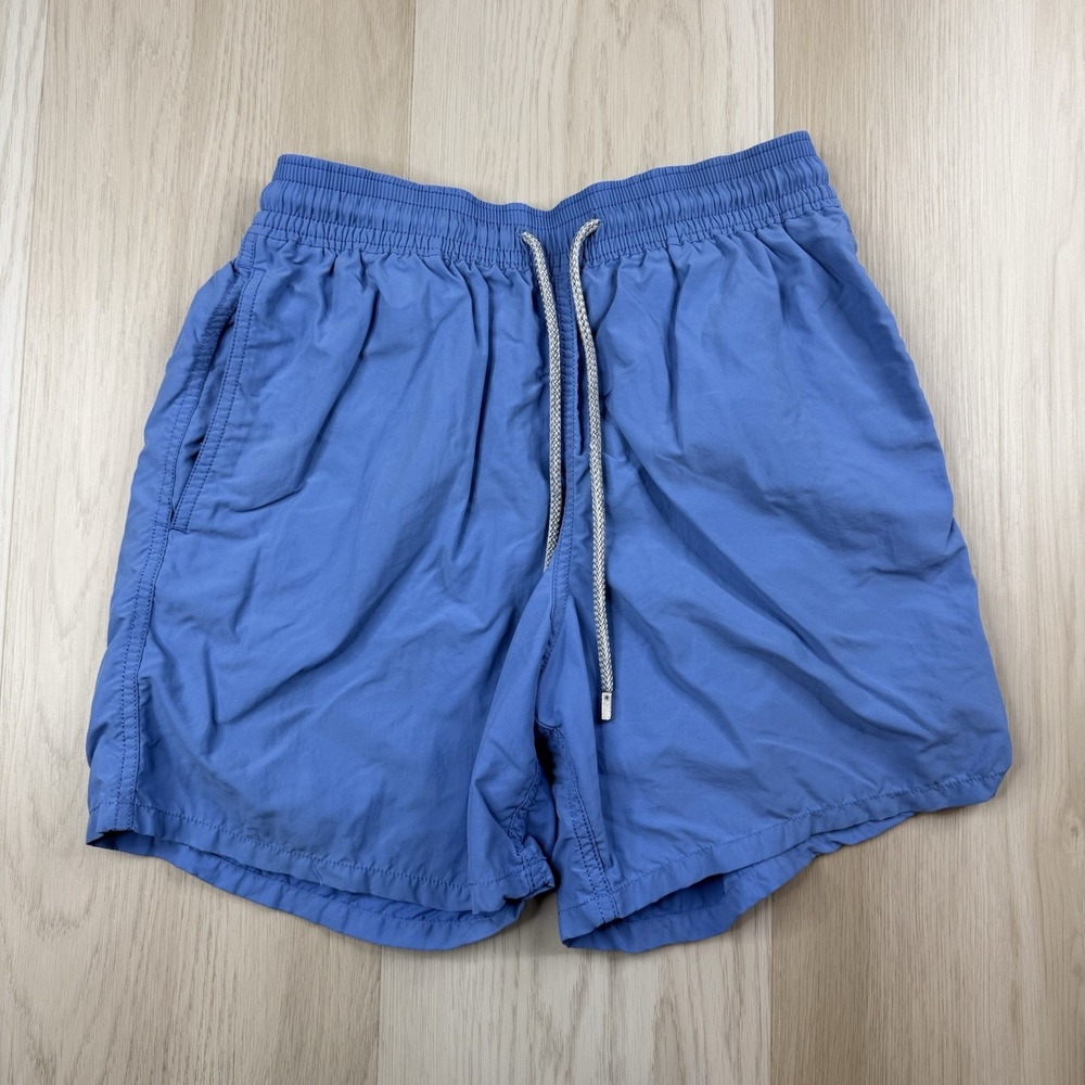 VILEBREQUIN MOOREA Swim Trunks Shorts Light Blue Mens Size Large Drawstring